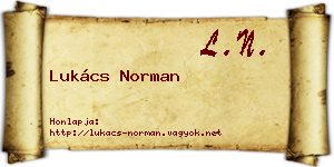 Lukács Norman névjegykártya